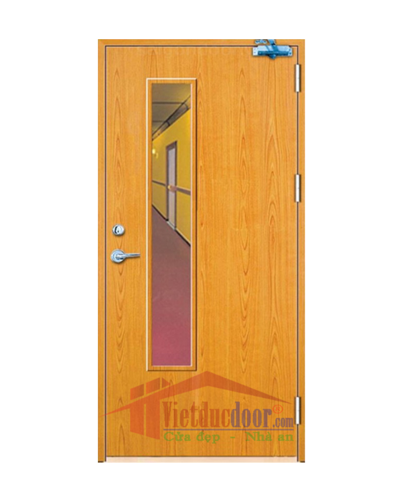 MDF Veneer Wood Door VD-P1GL Ash